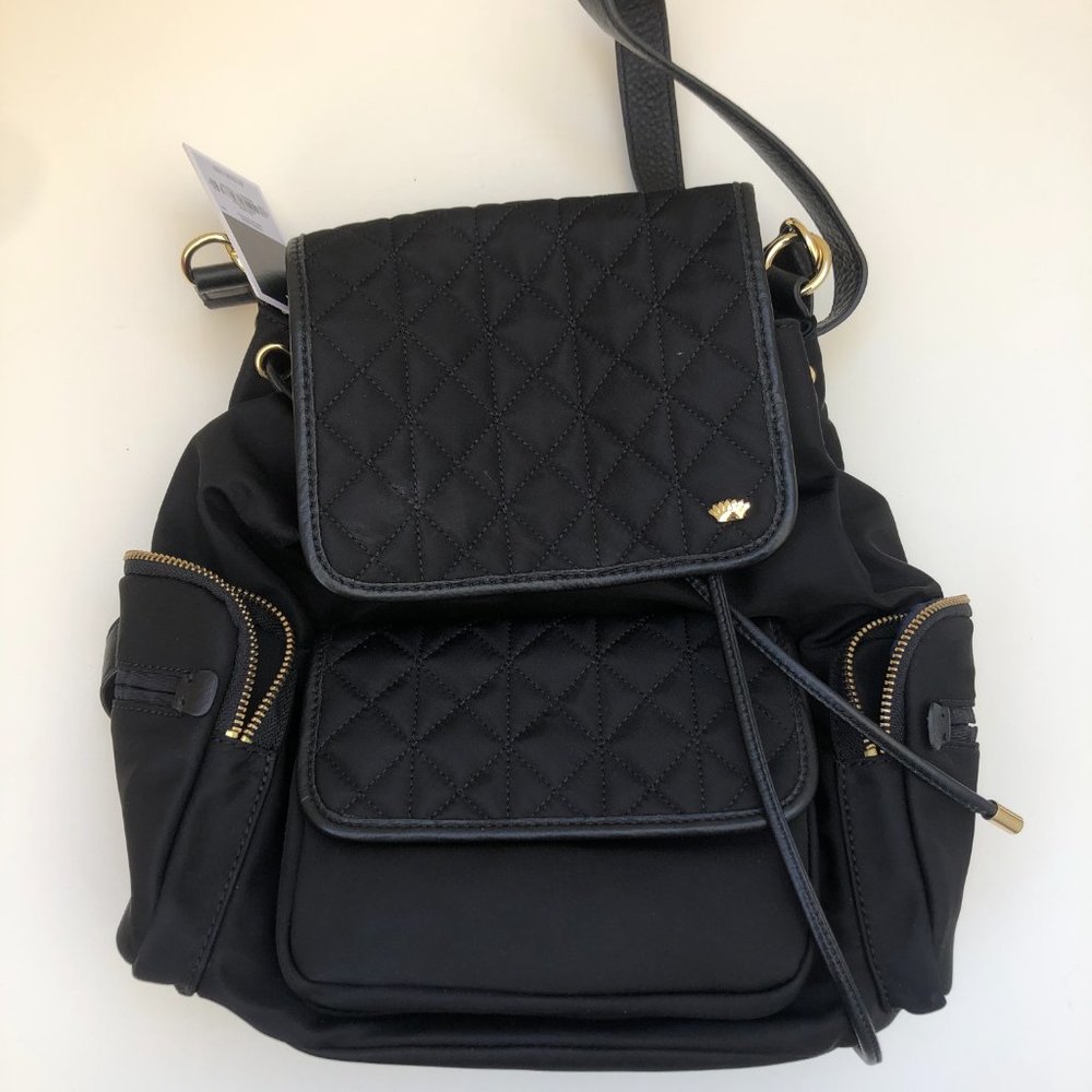 Juicy Couture leather trim satin backpack